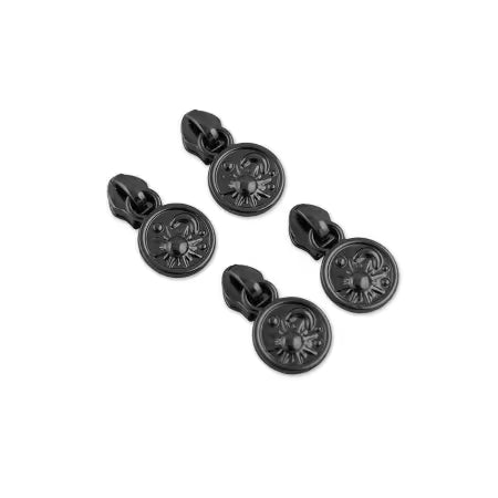Four Cosmic Sky Zipper Pulls Gunmetal