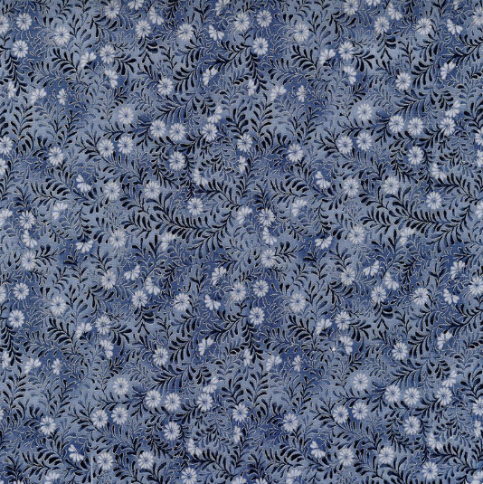 FLEUR-CM1010 - Icicle Tiny Metallic Florals Harbor Blue