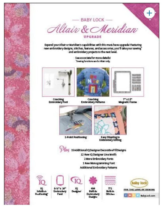 Baby Lock Altair And Meridian Embroidery And Sewing Upgrade