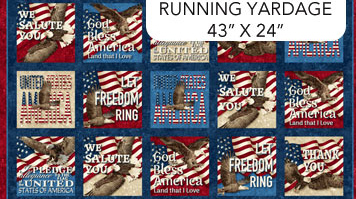 Stars and Stripes 12 Stonehenge 24" x 43" Panel