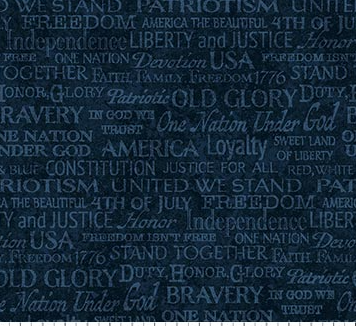 Stars and Stripes 12 Stonehenge Patriotic Dark Blue Word Toss