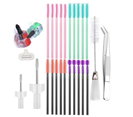 Sewing Machine Cleaning Kit Include Sewing Machine Repair Tools with Tweezers Double Headed Brush Screwdriver for Repair and Cleaning Sewing Machine (27 pieces)