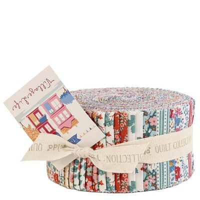Village Life || Fabric Roll || 2,5 in strips, 40 pcs 2 of each design