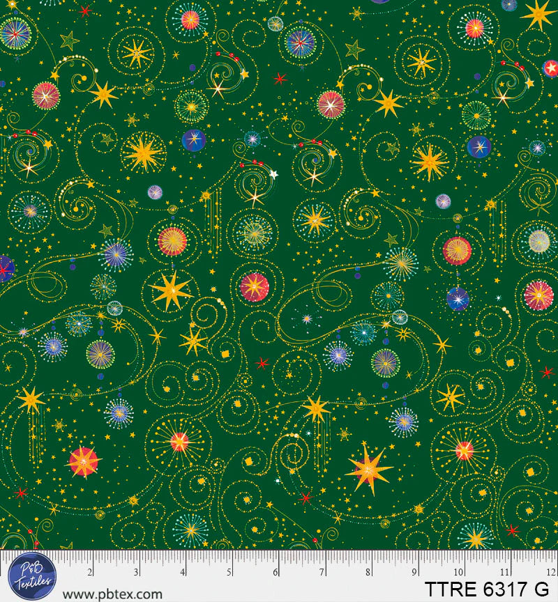 Turnowsky Treasures || Scrolls & Stars Green