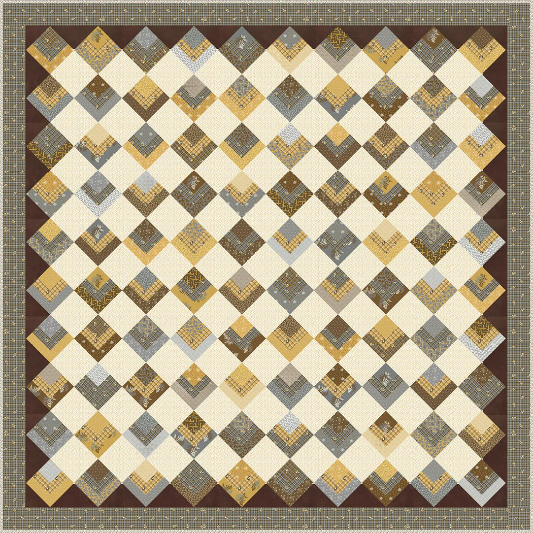 Ochre Fields  Cheater Quilt