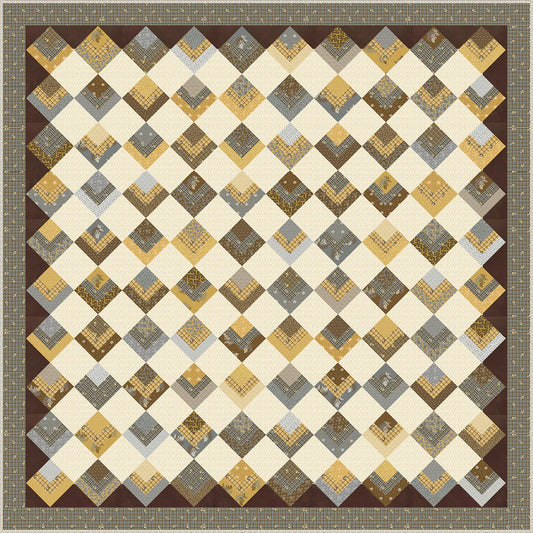 Ochre Fields  Cheater Quilt