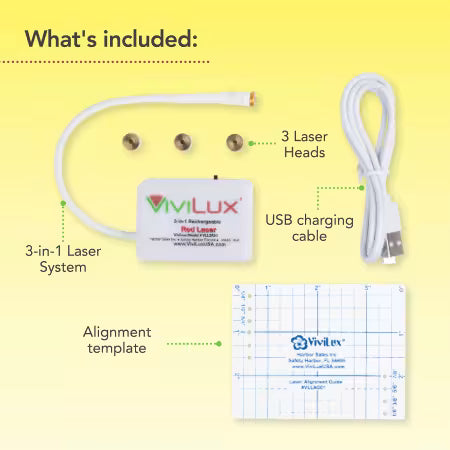 ViviLux 3-in-1 Rechargeable Red Laser System with Hook and Loop Tape