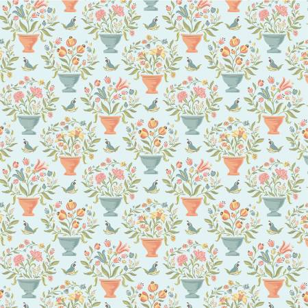 Wildwood Dwellings - Lt Teal Flower Pots