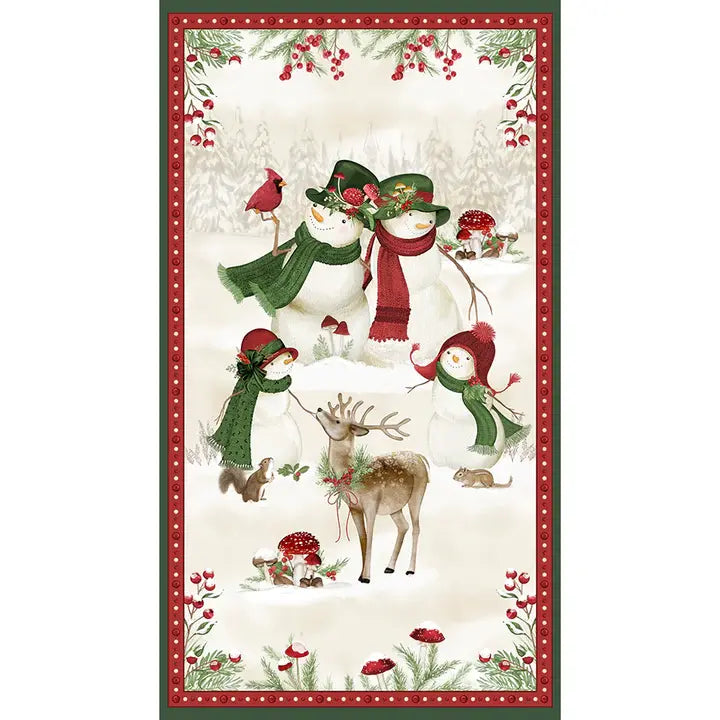 Woodland Snowmen Panel