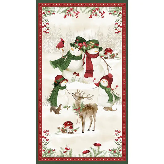Woodland Snowmen Panel
