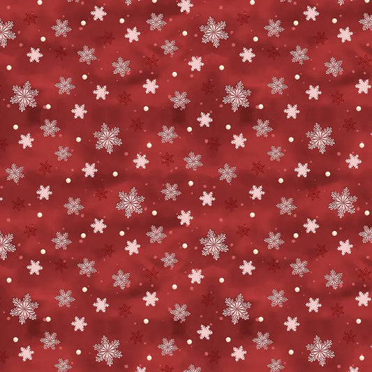 Woodland Snowmen Snowflakes Red