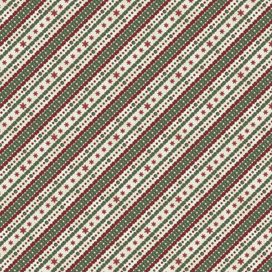 Woodland Snowmen Ticking Stripe Cream