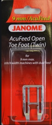 Janome 9mm AcuFeed Open Toe Foot (Twin)