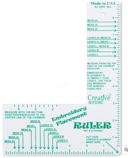 Adult Buddy Embroidery Placement Ruler