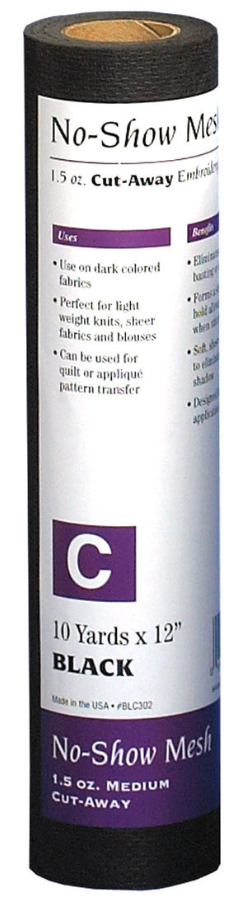 Babylock No Show Mesh Medium Black 12" x 10 Yards