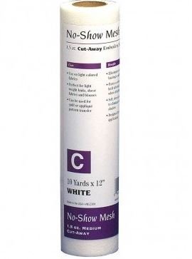 Babylock No Show Mesh Cut-Away White 12" x 10 Yards