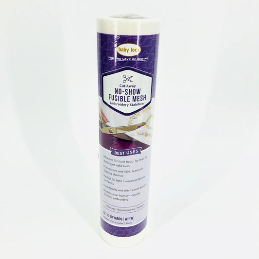 Baby Lock BLC304 Cutaway No-Show Fusible Mesh Stabilizer, White, 12 in x 5 yd