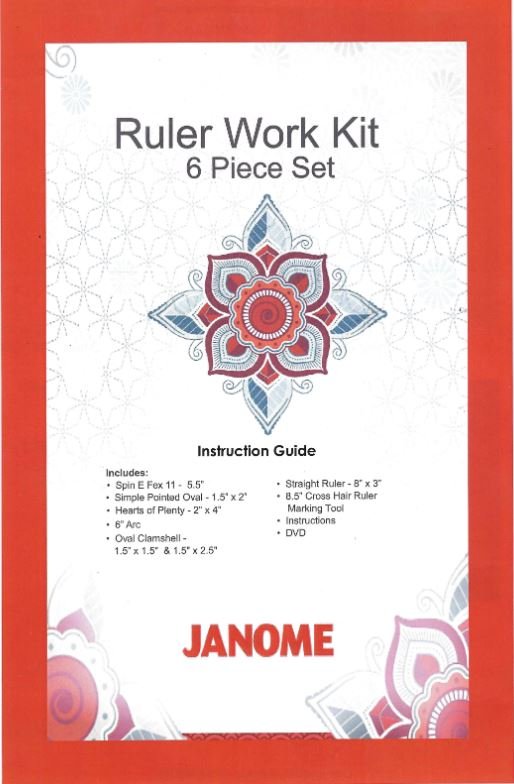 Janome Ruler Work Kit - 6 Piece Set for High Shank