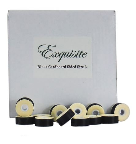 Exquisite Black Cardboard Pre-wound Bobbin Size L - 12 count