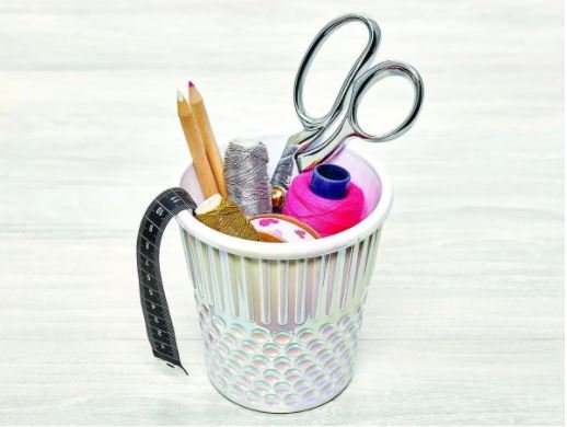 Hemline- Thimble Craft Container- Pearl White