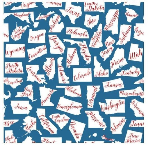 One Nation - Tossed States - Blue GLA-115-70