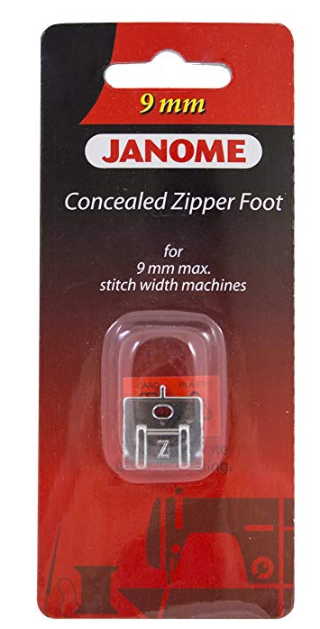 Janome 9mm Concealed Zipper Foot