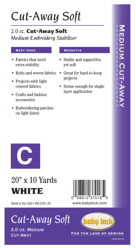 Babylock Cut Away Soft (2 Oz.) 20" x 10 Yards