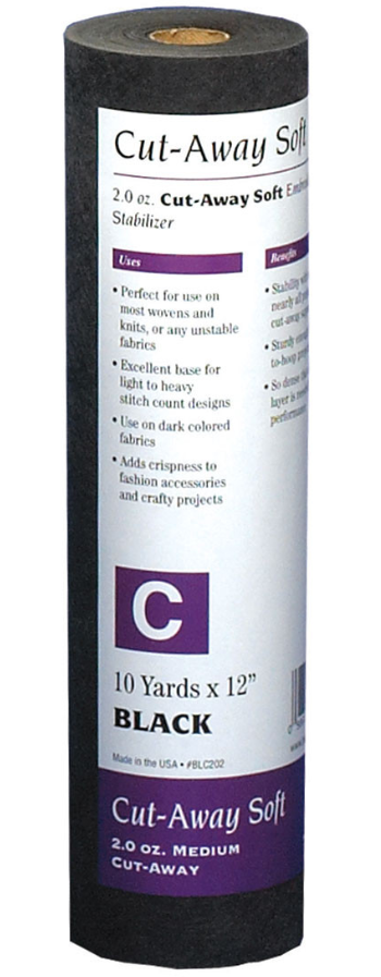 Babylock Cut Away Soft Black 12" x 10 Yards