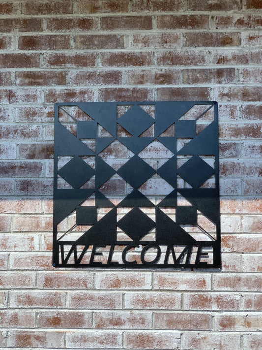 24 x 24 Welcome Metal Barn Quilt Sign