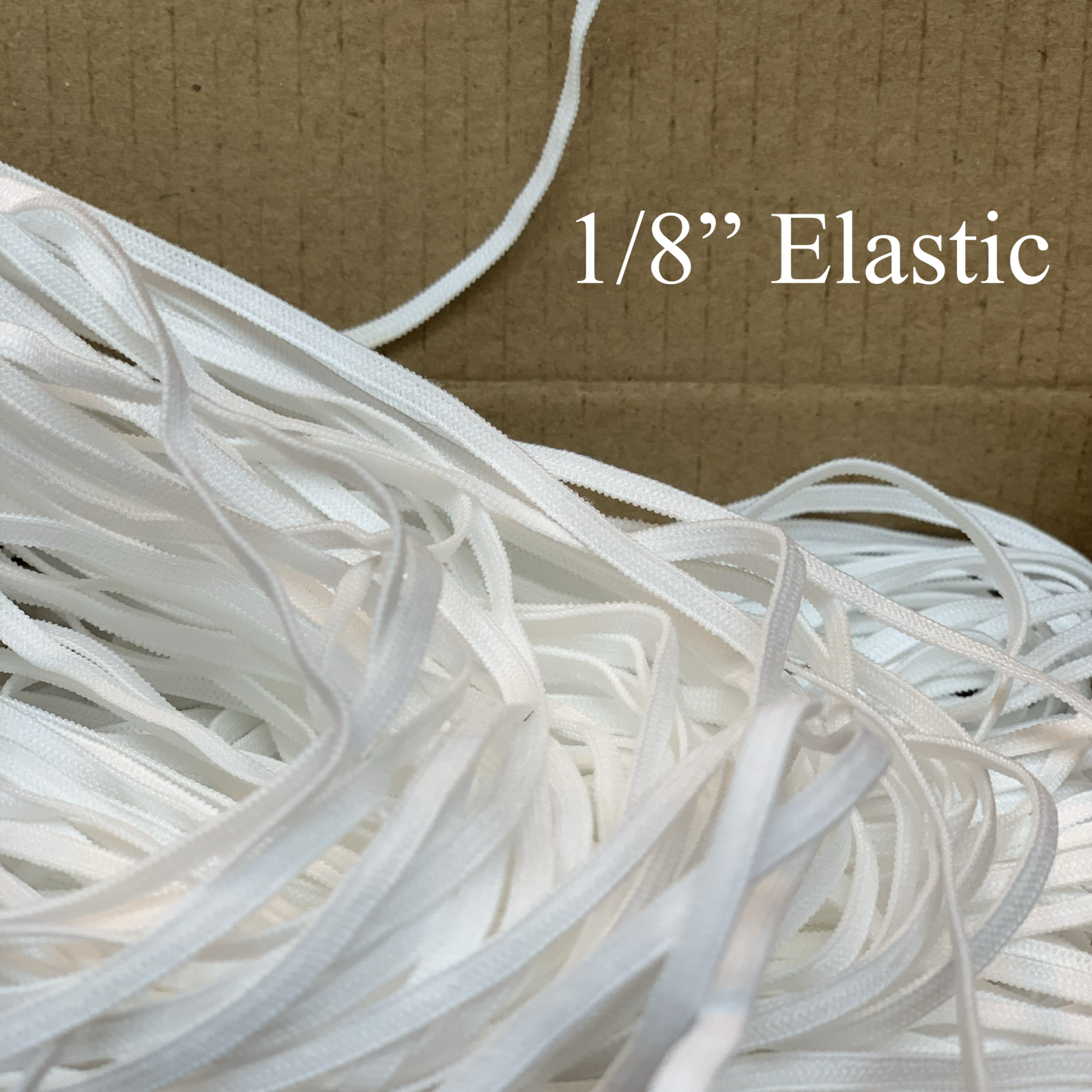 Elastic 1/8" White Polyester