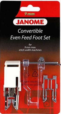 Janome 9mm Convertible Even Feed Foot Set (High Shank for Non-AcuFeed Models)