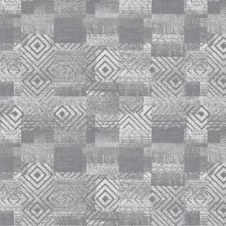 Lake Retreat Cream/Gray Diamond Patchwork Texture