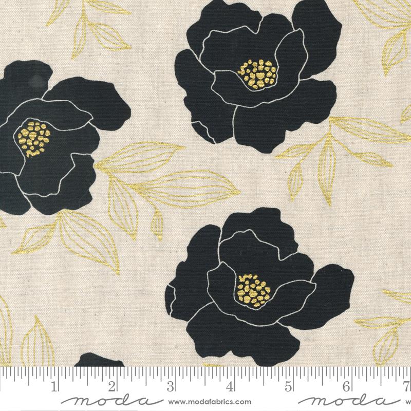 Gilded Mochi Linen Paper Gold Metallic Bold Florals