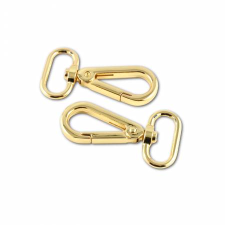 Flat Swivel Snap Hooks 2pk 1in 25mm Gold