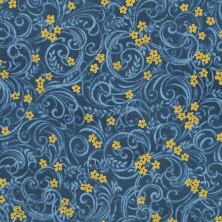 Poppy Hill Swirls Denim w/Metallic