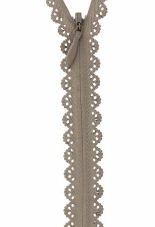 Zipper Lace 40cm, 19mm wide, taupe
