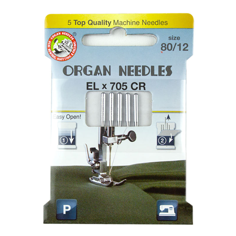 Organ Elx705 Chromium Machine Needles 80/12 5ct