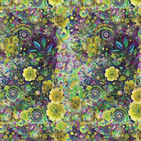 Whimsical Flower Garden Floral Lime