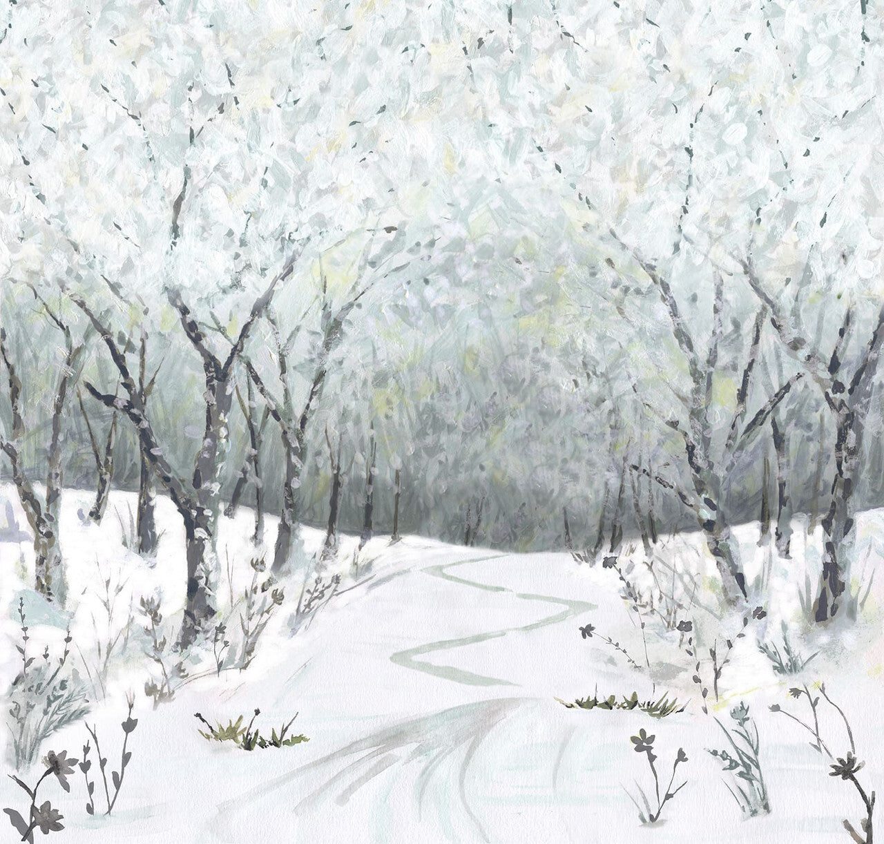 Hazy Shade of Winter Snowy Road Panel