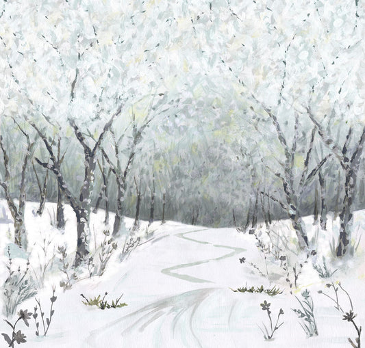 Hazy Shade of Winter Snowy Road Panel