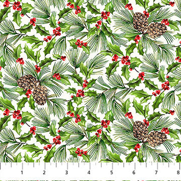 Holiday Joy Pine And Holly Cream Multi