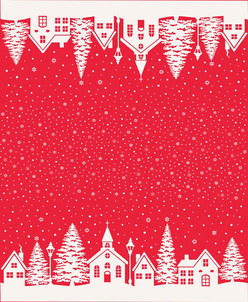 Buon Natale Pomegranate Red Border