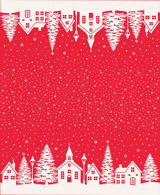 Buon Natale Pomegranate Red Border