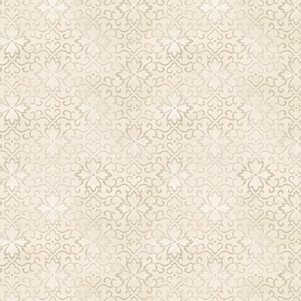 Purely Neutral Floral With Scroll Ivory