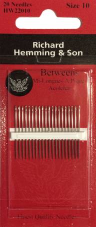Richard Hemming Quilting Needles Size 10 20ct Betweens
