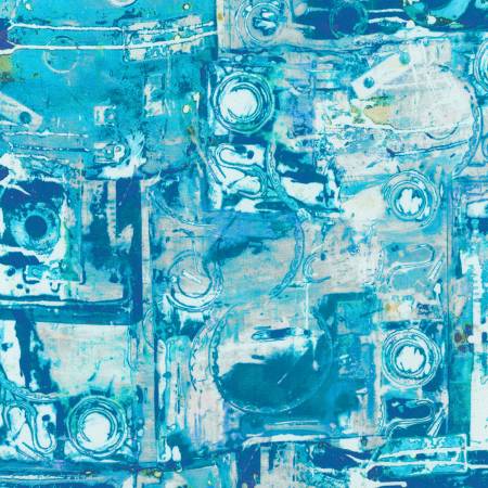 Industrial Imprints Metal Objects Cerulean