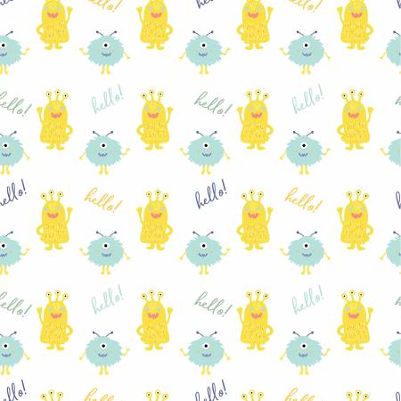 Cute Little Monsters - Monsters Hello - White Multi CCC-2686-05