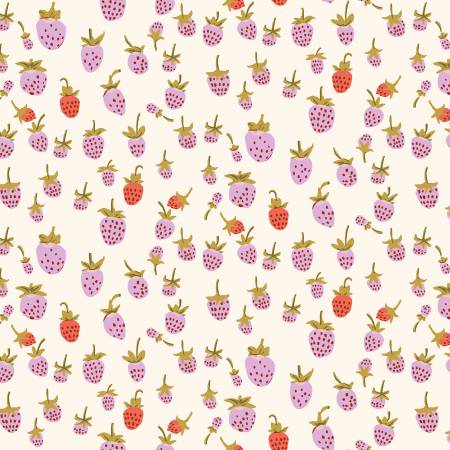 Antique Floral Vine Lilac Strawberry 108" Wide Quilt Backing