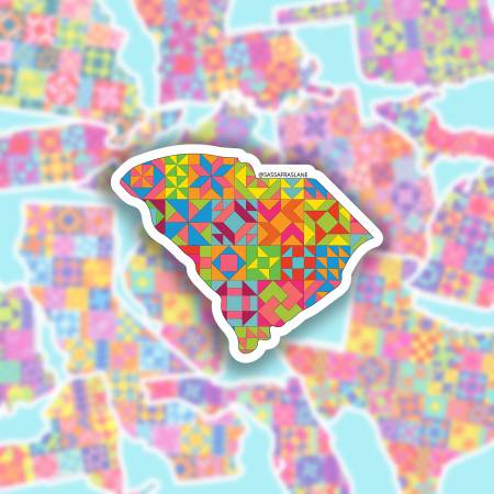 South Carolina State Quilt Sticker (1 Sticker)