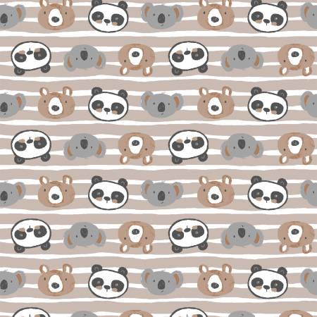 Cuddle Cubs Cuddle Faces Tan Flannel